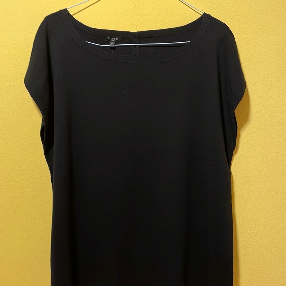 Talbots jersey black top 3x